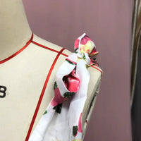 Rückenfreies Blumenkleid - Ärmelloses Maxikleid mit hoher Taille