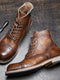 Men genuine leather handmade high quality comfortable boots