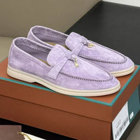 Classic british style loafers – flat fringe shoes with metal buckle