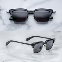 jacques marie mage ALIN vintage half rim sunglasses alloy acetate retro style
