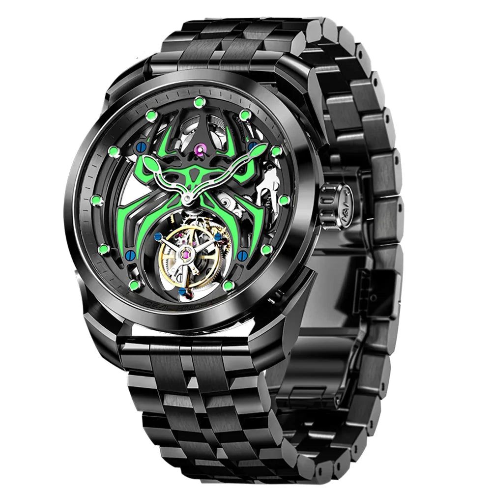 IDEAL KNIGHT automatic tourbillon skeleton flywheel luxury mechanical watch
