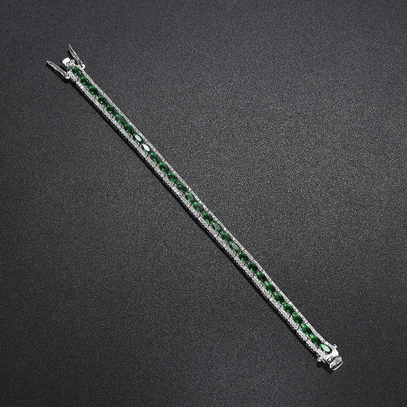 Handmade emerald diamond bangle bracelet jewelry gift for girls