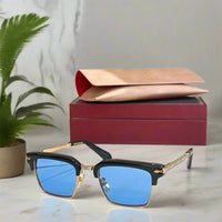 jacques marie mage ALIN vintage half rim sunglasses alloy acetate retro style