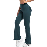 Women Flare pocket leggings high waist Breathable street style