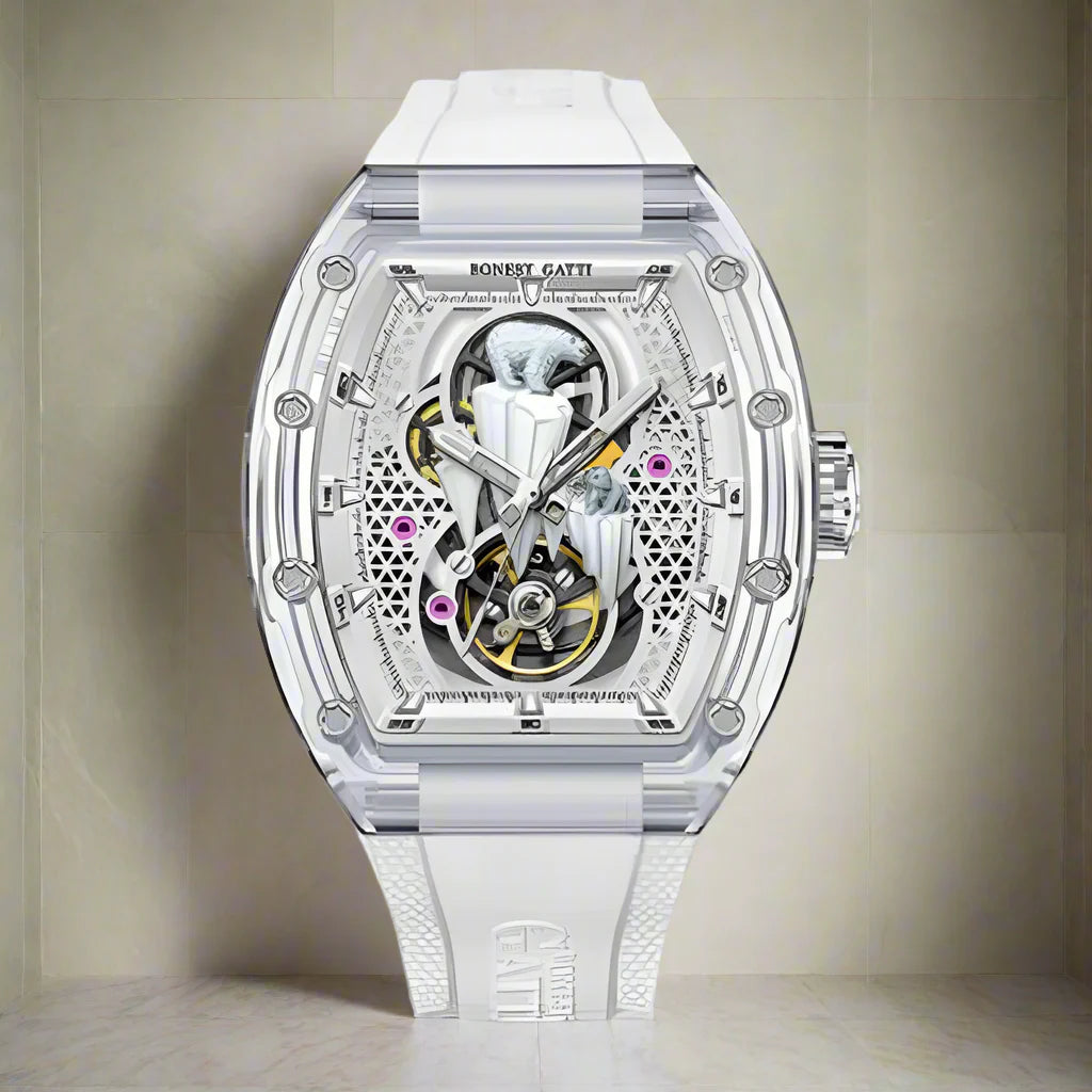 Bonest Gatti luxury automatic watch polar bear skeleton dial