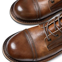 Men genuine leather handmade high quality comfortable boots
