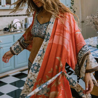 Girls ethnic style bikini beach cover up