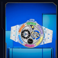 Haofa k9 watermelon crystal watch luxury skeleton tourbillon watch sapphire glass