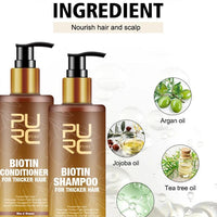 PURC,Biotin fast hair growth oil shampoo conditioner set anti hair loss