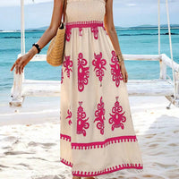 Girls floral long dress beach summer street style dress