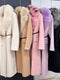 women's luxury wool coat  long patchwork design with detachable fox fur