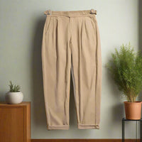 maden adjustable high waist khaki cargo pants vintage style for men