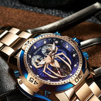 REEF TIGER Sport Automatikuhr – Skelett-Design mit Spider-Zifferblatt