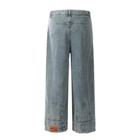 High street fashion baggy jeans reverse pocket design