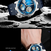 Haofa luxury men watch carrousel sapphire starry dial mechanical wristwatch