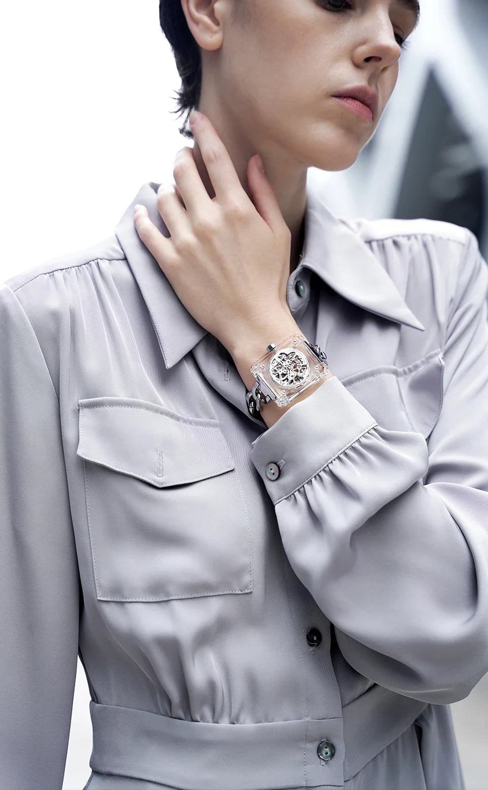 CIGA Design crystal love series elegant skeleton automatic watch for ladies