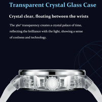 Haofa k9 watermelon crystal watch luxury skeleton tourbillon watch sapphire glass