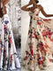 Rückenfreies Blumenkleid - Ärmelloses Maxikleid mit hoher Taille