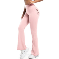 Women Flare pocket leggings high waist Breathable street style