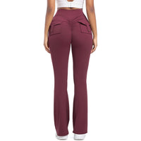 Women Flare pocket leggings high waist Breathable street style