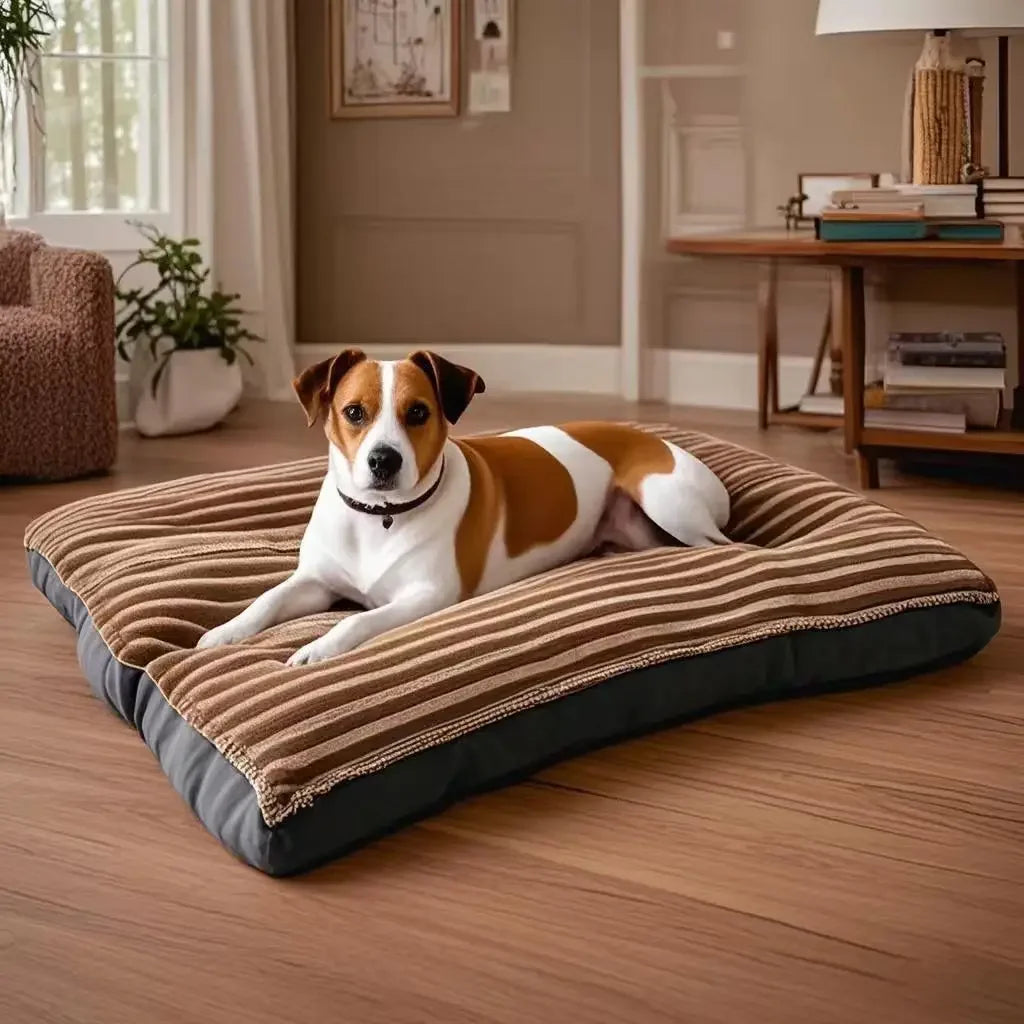 Cord Hundekörbchen XXL 115x80cm Waschbar - Luxus Dog Bed für Große Hunde mit Abnehmbarem Bezug