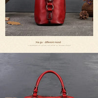 women genuine leather tote bag classic cowhide shoulder handbag with zipper