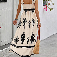 Girls floral long dress beach summer street style dress