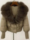 Winter girls jacket with real raccoon fox fur loose fit coat