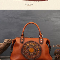 women genuine leather tote bag classic cowhide shoulder handbag with zipper
