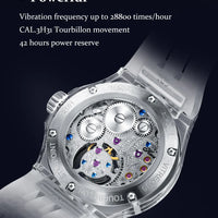 Haofa k9 watermelon crystal watch luxury skeleton tourbillon watch sapphire glass