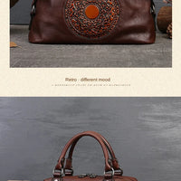 women genuine leather tote bag classic cowhide shoulder handbag with zipper