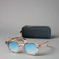 Moscot Baitsim handcrafted acetate clip-ons with iconic oval shape sunglasses