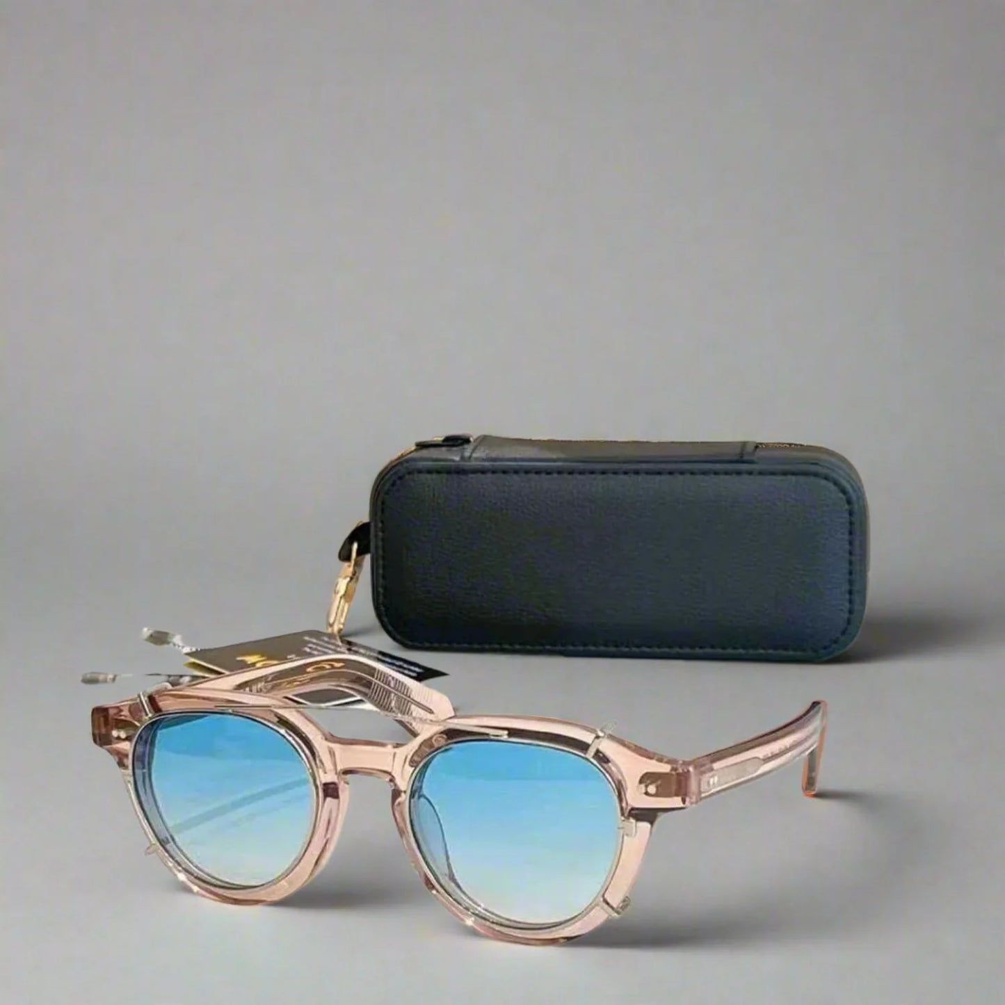 Moscot Baitsim handcrafted acetate clip-ons with iconic oval shape sunglasses