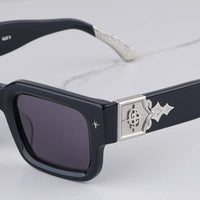 Getaway jet black thick acetatе high‑street shades luxury eyewear