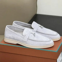 Classic british style loafers – flat fringe shoes with metal buckle