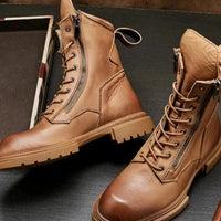 fashion luxury genuine leather designer british style handmade boots