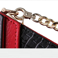 Crocodile pattern leather bag women cowhide shoulder clutch