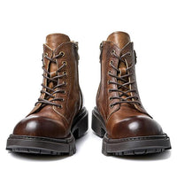 Classic handmade vintage leather ankle boots genuine leather