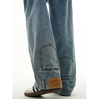 High street fashion baggy jeans reverse pocket design