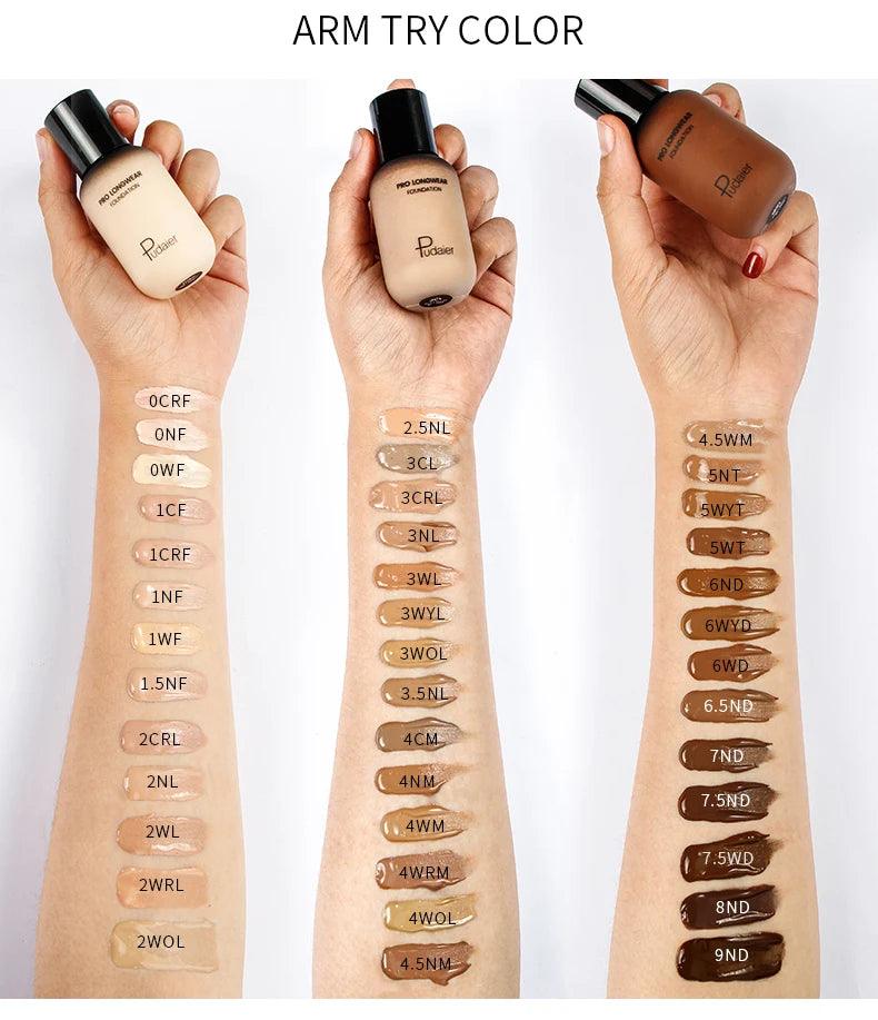 Face liquid foundation makeup waterproof base whitening cover dark circle