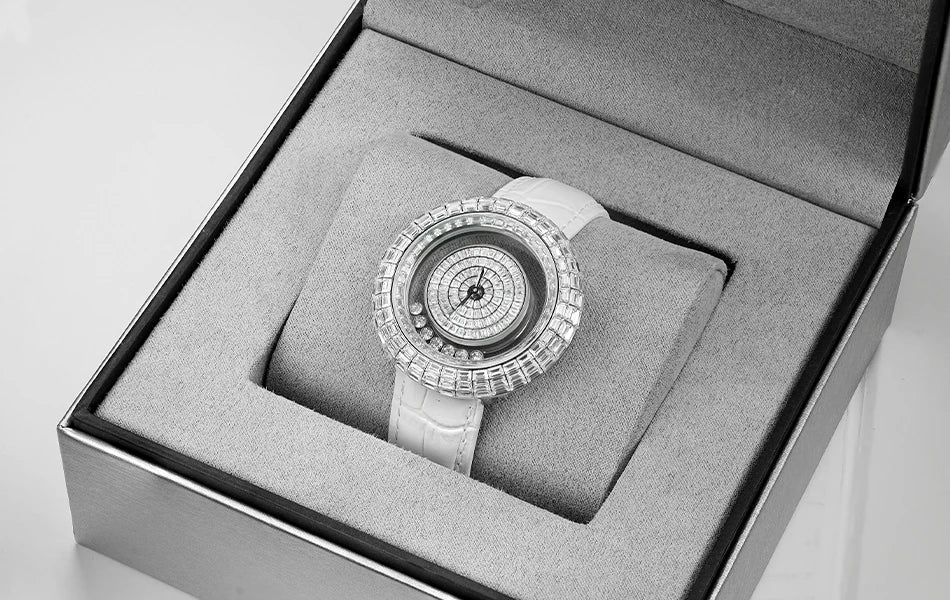 Women fashion crystal quartz wristwatch elegant bracelet ladies gift