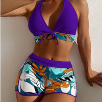 Bikini set short swimsuit women high waist swimwear printed beachwear