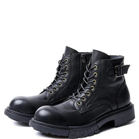 Classic handmade vintage leather ankle boots genuine leather
