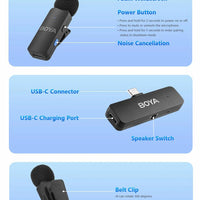 BOYA-V4U wireless microphone for phone & pc video recording live streaming