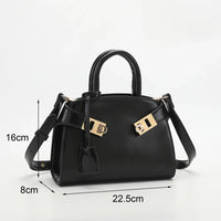 Ari modern classic shell bag – soft structured style double lock charm