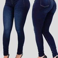 women high waist shaping jeans solid color skinny denim fit street style