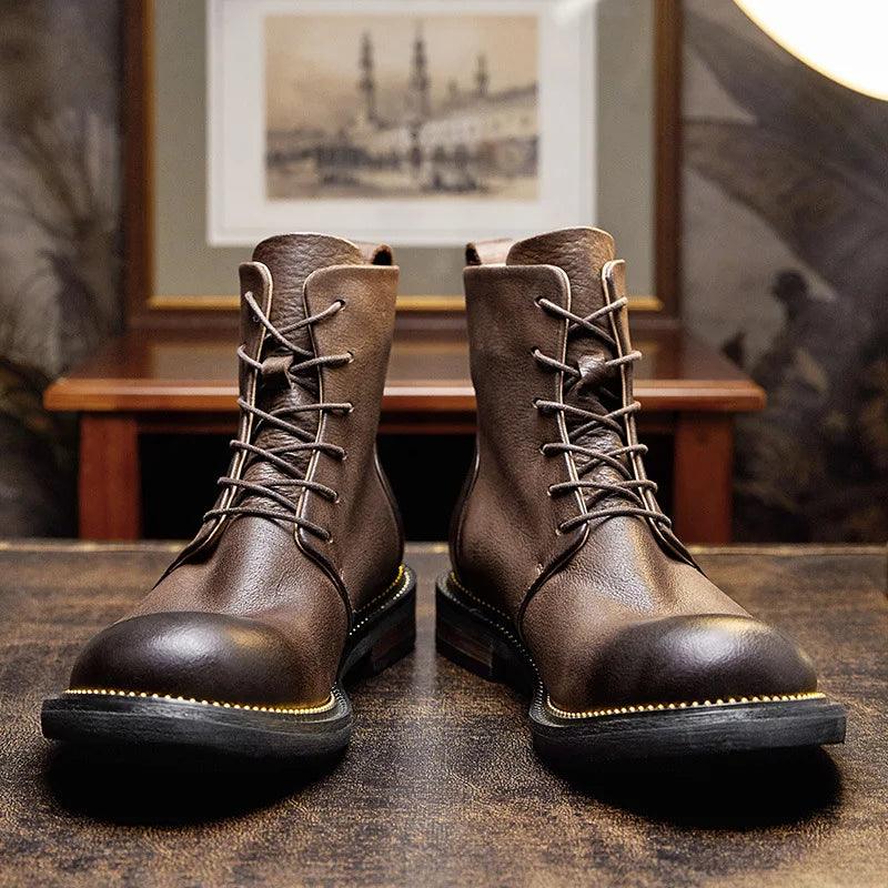 Handmade high quality soft leather boots in British style