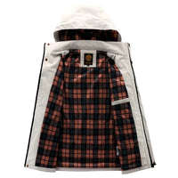 New stylish hooded windbreaker fleece lined jacket