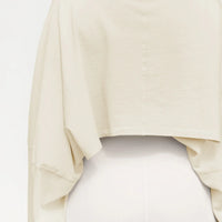 Loose fit round neck crop sweater women Short