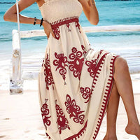 Girls floral long dress beach summer street style dress